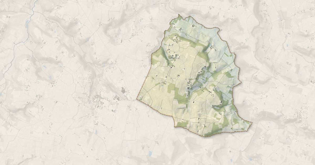 Portrait cartographique de Mérignas : relief, eau, forêts, bâti et voies, calculés à partir des données de l'IGN