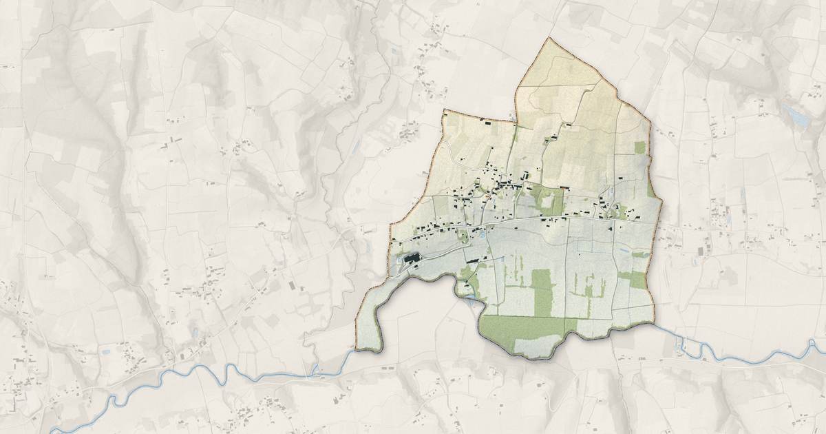 Portrait cartographique de Mesterrieux : relief, eau, forêts, bâti et voies, calculés à partir des données de l'IGN