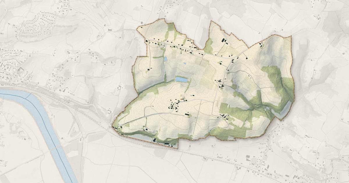 Portrait cartographique de Montagoudin : relief, eau, forêts, bâti et voies, calculés à partir des données de l'IGN