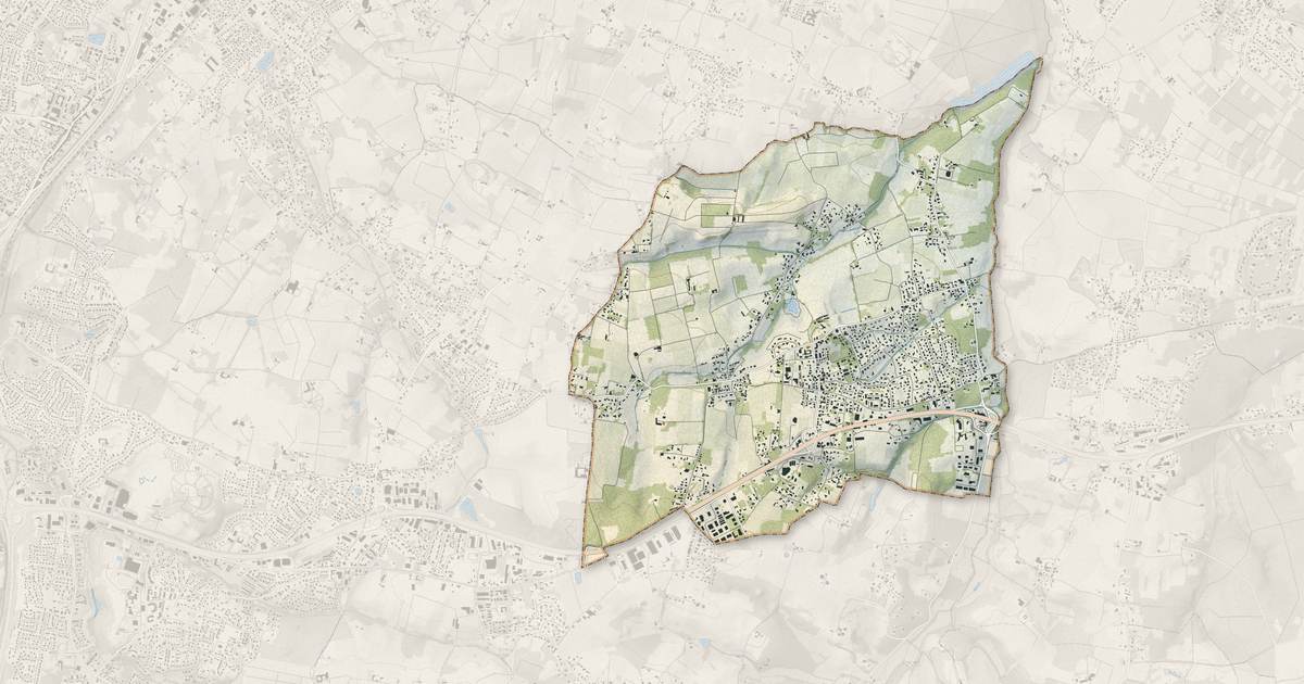 Portrait cartographique de Montussan : relief, eau, forêts, bâti et voies, calculés à partir des données de l'IGN