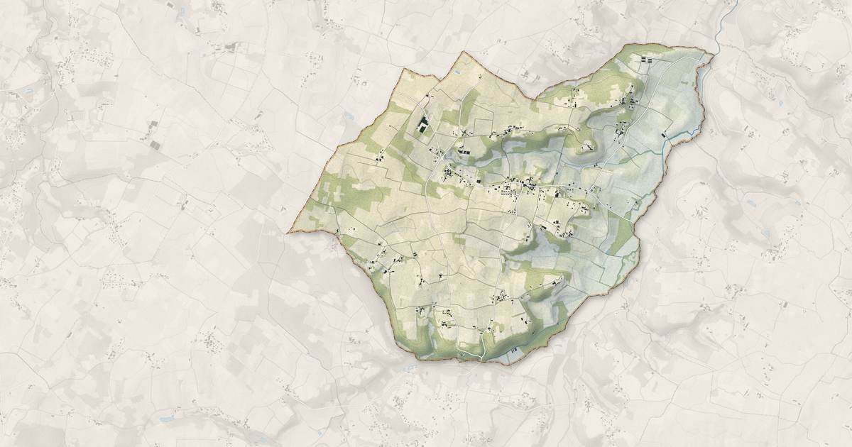 Portrait cartographique de Naujan-et-Postiac : relief, eau, forêts, bâti et voies, calculés à partir des données de l'IGN
