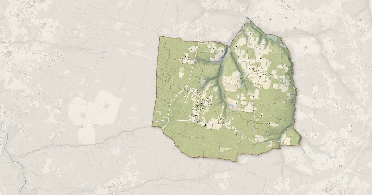 Portrait cartographique de Le Nizan : relief, eau, forêts, bâti et voies, calculés à partir des données de l'IGN