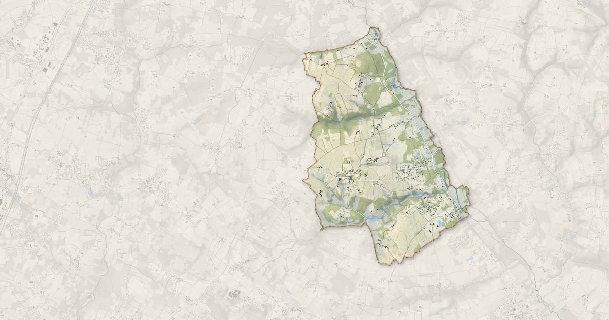 Portrait cartographique de Périssac : relief, eau, forêts, bâti et voies, calculés à partir des données de l'IGN