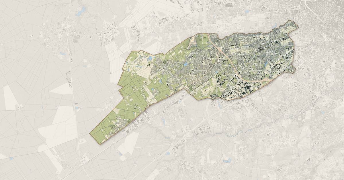 Portrait cartographique de Pessac : relief, eau, forêts, bâti et voies, calculés à partir des données de l'IGN