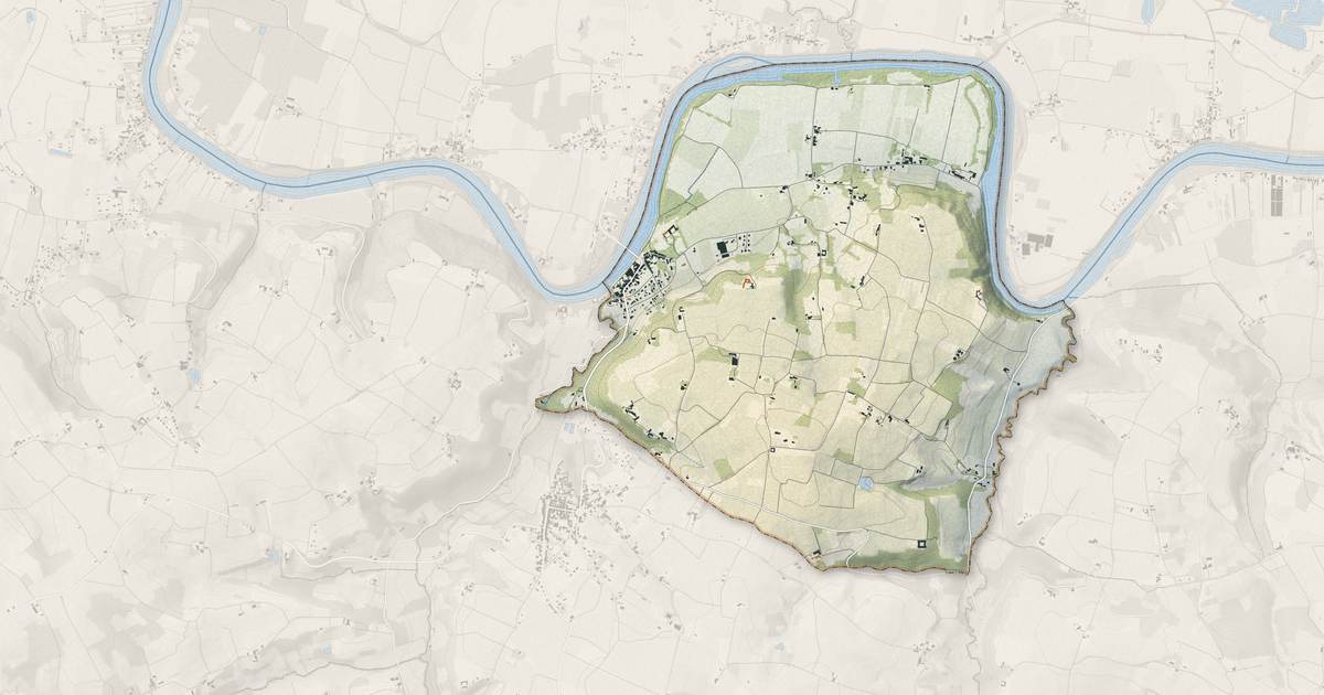 Portrait cartographique de Pessac-sur-Dordogne : relief, eau, forêts, bâti et voies, calculés à partir des données de l'IGN