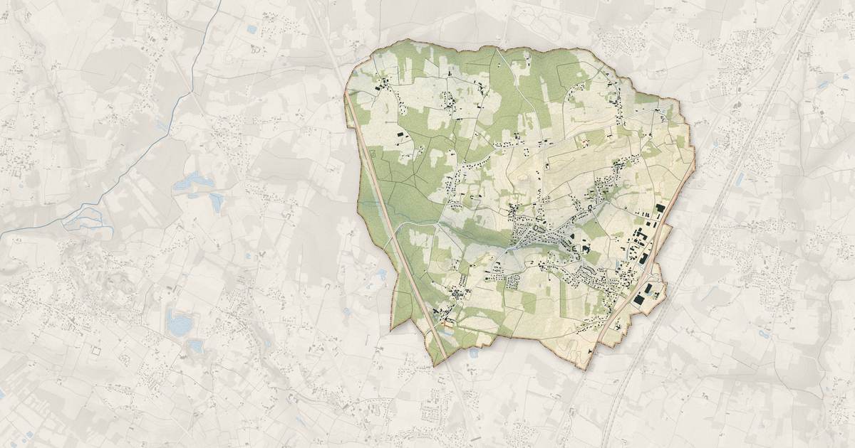 Portrait cartographique de Peujard : relief, eau, forêts, bâti et voies, calculés à partir des données de l'IGN