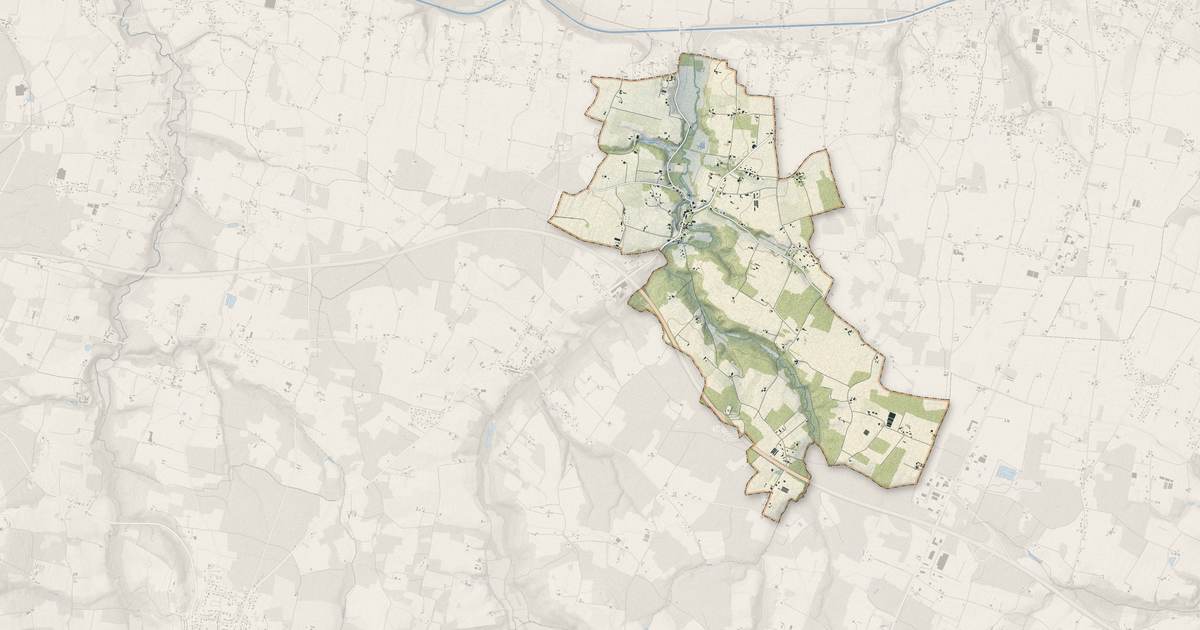 Portrait cartographique de Pondaurat : relief, eau, forêts, bâti et voies, calculés à partir des données de l'IGN