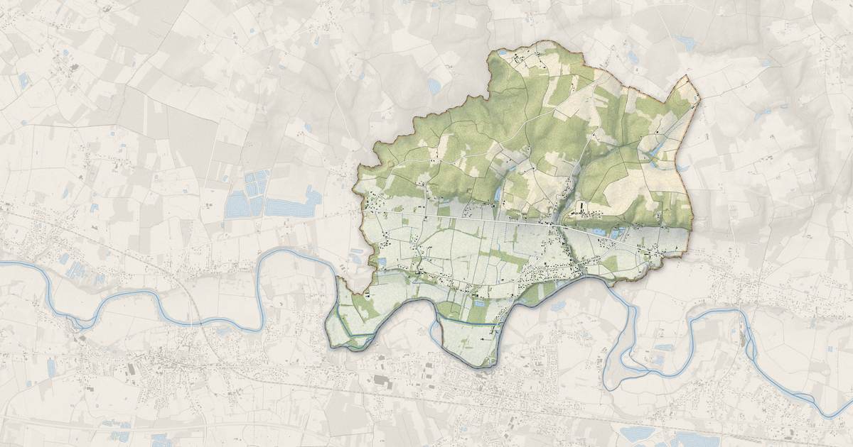 Portrait cartographique de Porchères : relief, eau, forêts, bâti et voies, calculés à partir des données de l'IGN