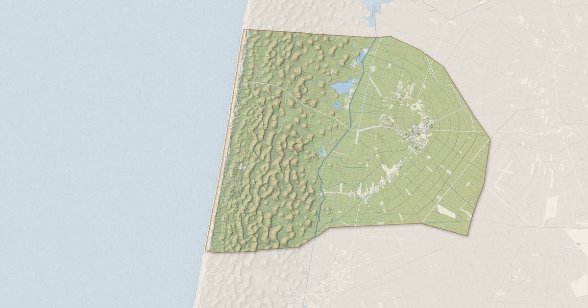 Portrait cartographique de Le Porge : relief, eau, forêts, bâti et voies, calculés à partir des données de l'IGN