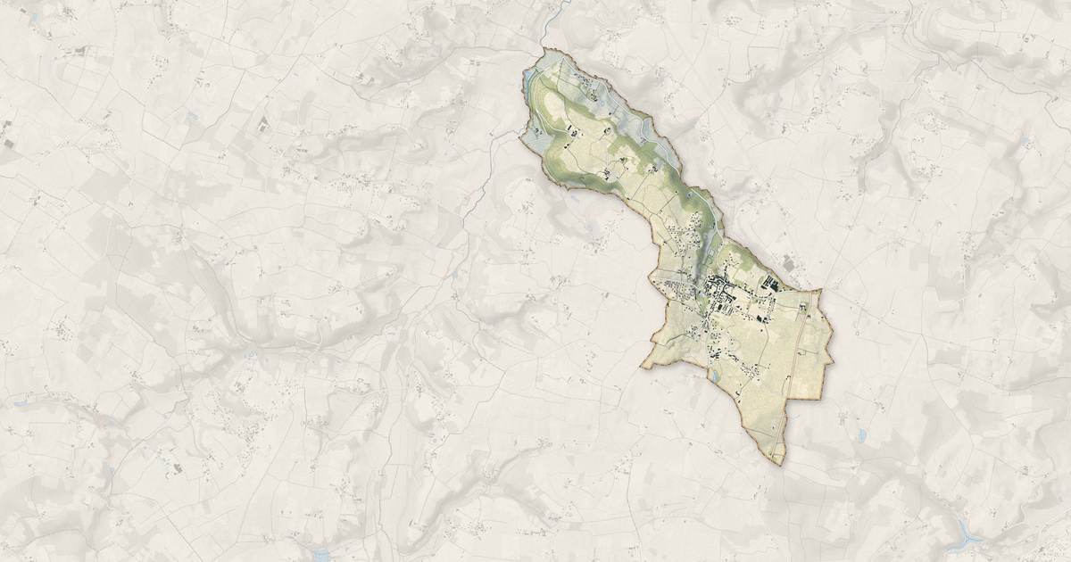 Portrait cartographique de Rauzan : relief, eau, forêts, bâti et voies, calculés à partir des données de l'IGN
