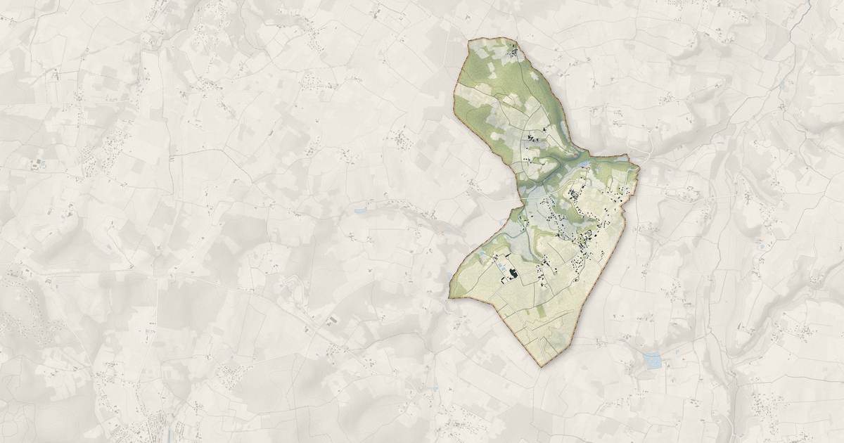 Portrait cartographique de Romagne : relief, eau, forêts, bâti et voies, calculés à partir des données de l'IGN