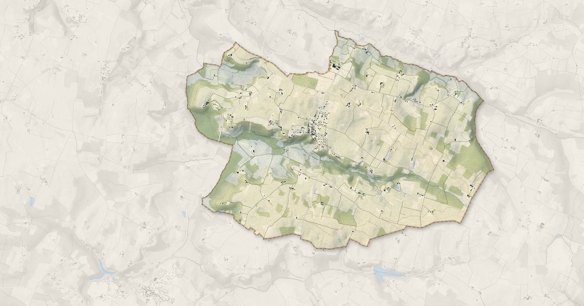 Portrait cartographique de Ruch : relief, eau, forêts, bâti et voies, calculés à partir des données de l'IGN
