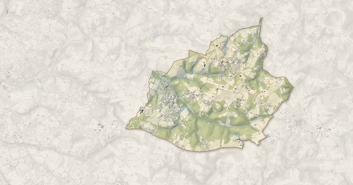 Portrait cartographique de Sadirac : relief, eau, forêts, bâti et voies, calculés à partir des données de l'IGN