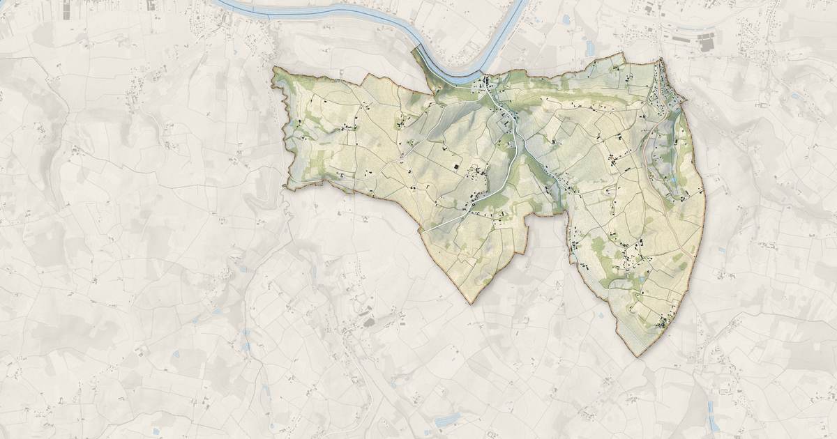 Portrait cartographique de Saint-André-et-Appelles : relief, eau, forêts, bâti et voies, calculés à partir des données de l'IGN