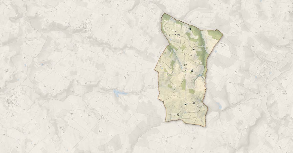 Portrait cartographique de Saint-Antoine-du-Queyret : relief, eau, forêts, bâti et voies, calculés à partir des données de l'IGN
