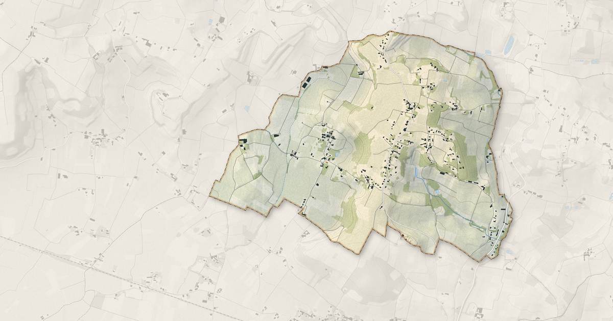 Portrait cartographique de Sainte-Colombe : relief, eau, forêts, bâti et voies, calculés à partir des données de l'IGN