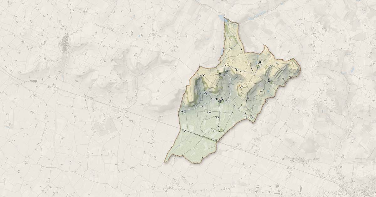 Portrait cartographique de Saint-Étienne-de-Lisse : relief, eau, forêts, bâti et voies, calculés à partir des données de l'IGN