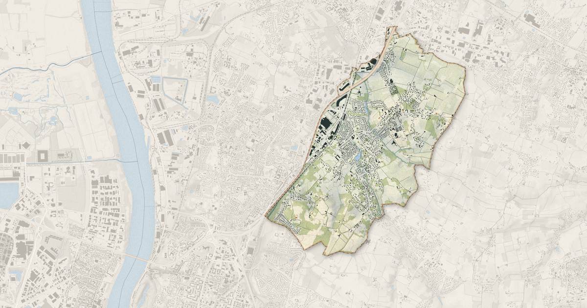 Portrait cartographique de Sainte-Eulalie : relief, eau, forêts, bâti et voies, calculés à partir des données de l'IGN