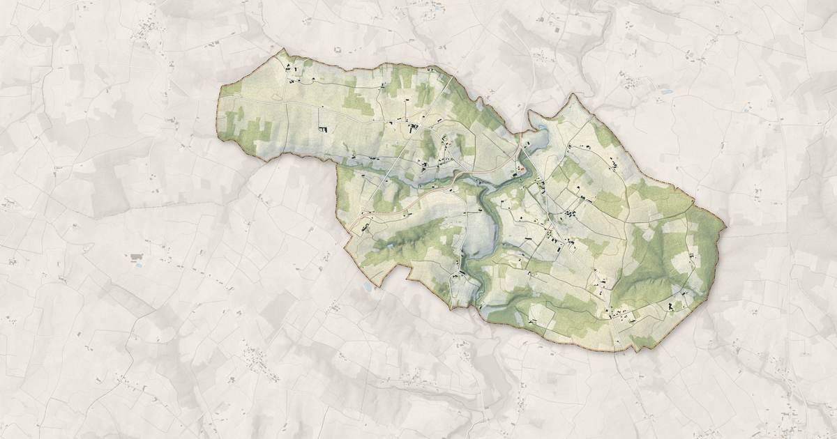 Portrait cartographique de Saint-Félix-de-Foncaude : relief, eau, forêts, bâti et voies, calculés à partir des données de l'IGN