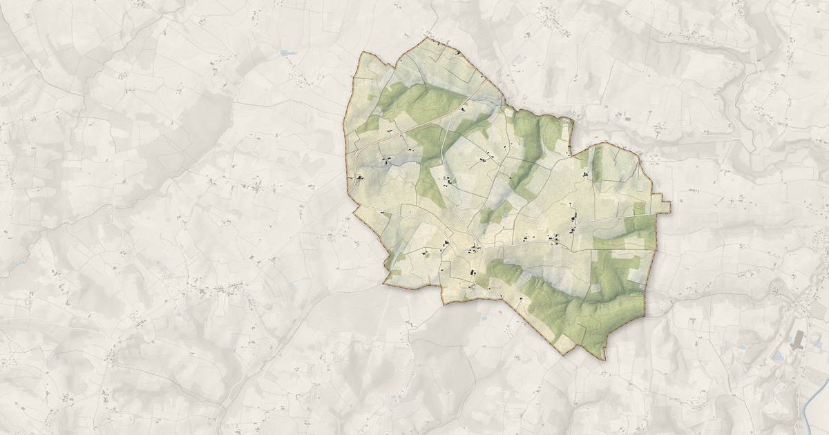 Portrait cartographique de Sainte-Foy-la-Longue : relief, eau, forêts, bâti et voies, calculés à partir des données de l'IGN