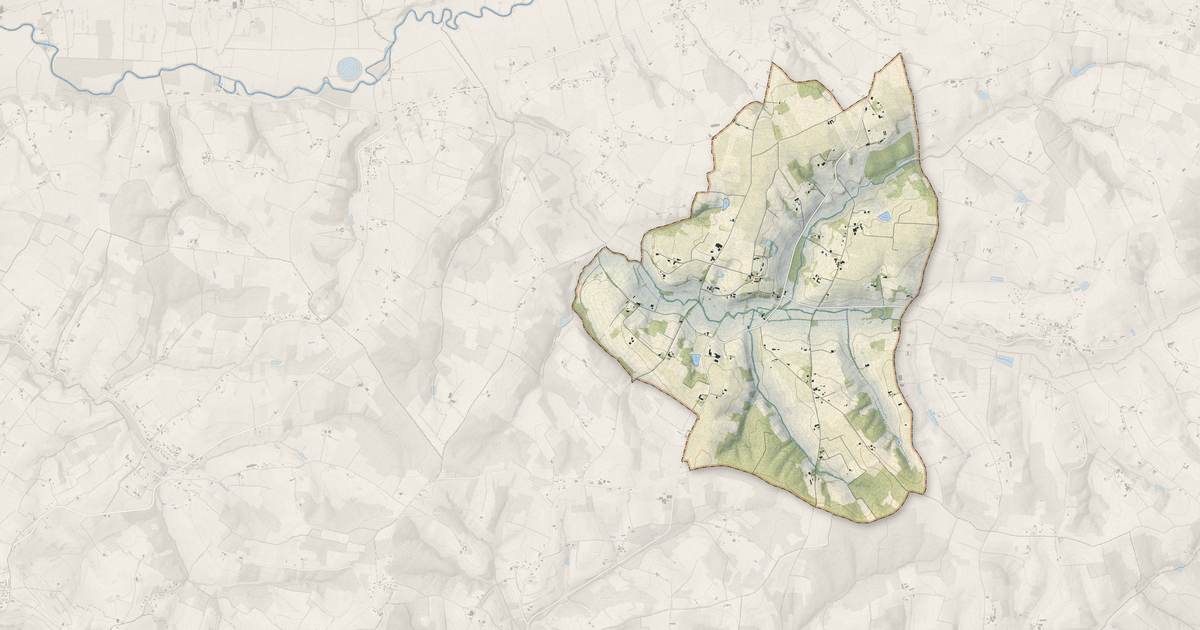 Portrait cartographique de Sainte-Gemme : relief, eau, forêts, bâti et voies, calculés à partir des données de l'IGN