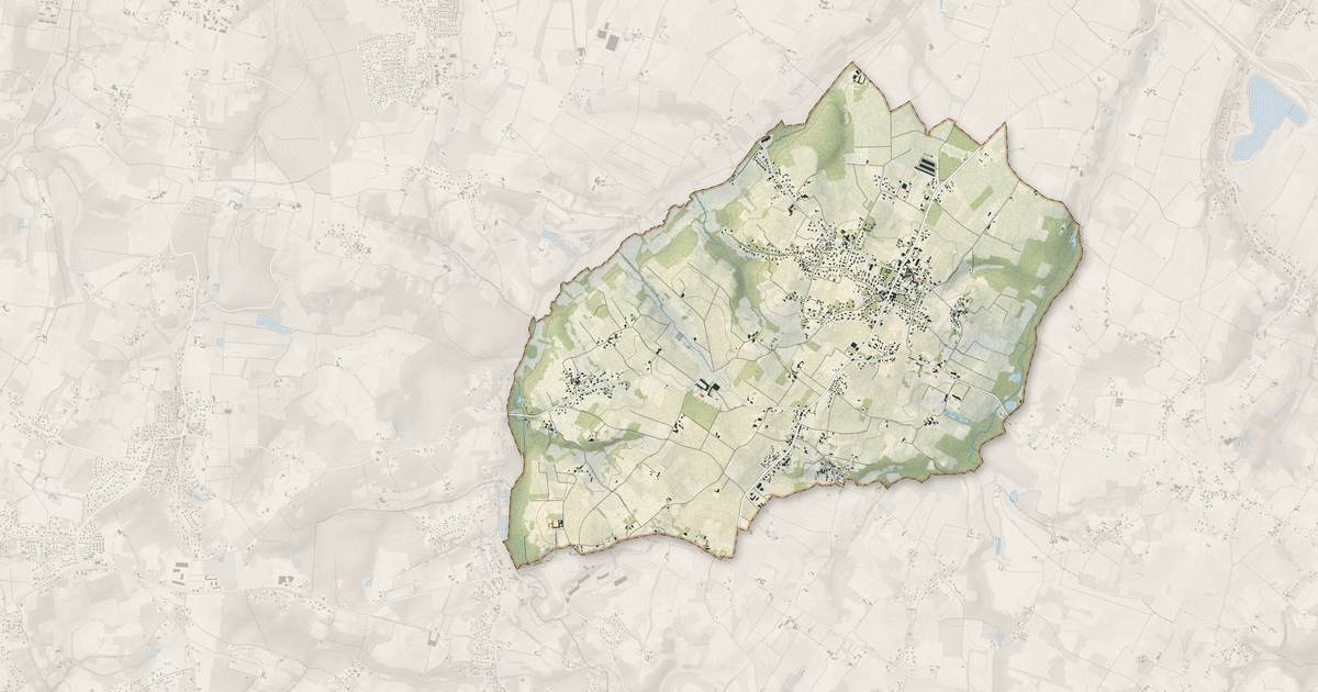 Portrait cartographique de Saint-Germain-du-Puch : relief, eau, forêts, bâti et voies, calculés à partir des données de l'IGN