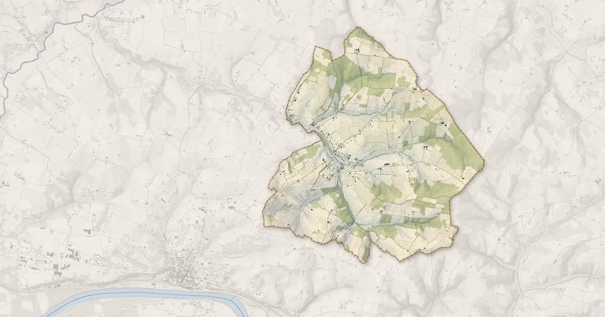 Portrait cartographique de Saint-Hilaire-de-la-Noaille : relief, eau, forêts, bâti et voies, calculés à partir des données de l'IGN