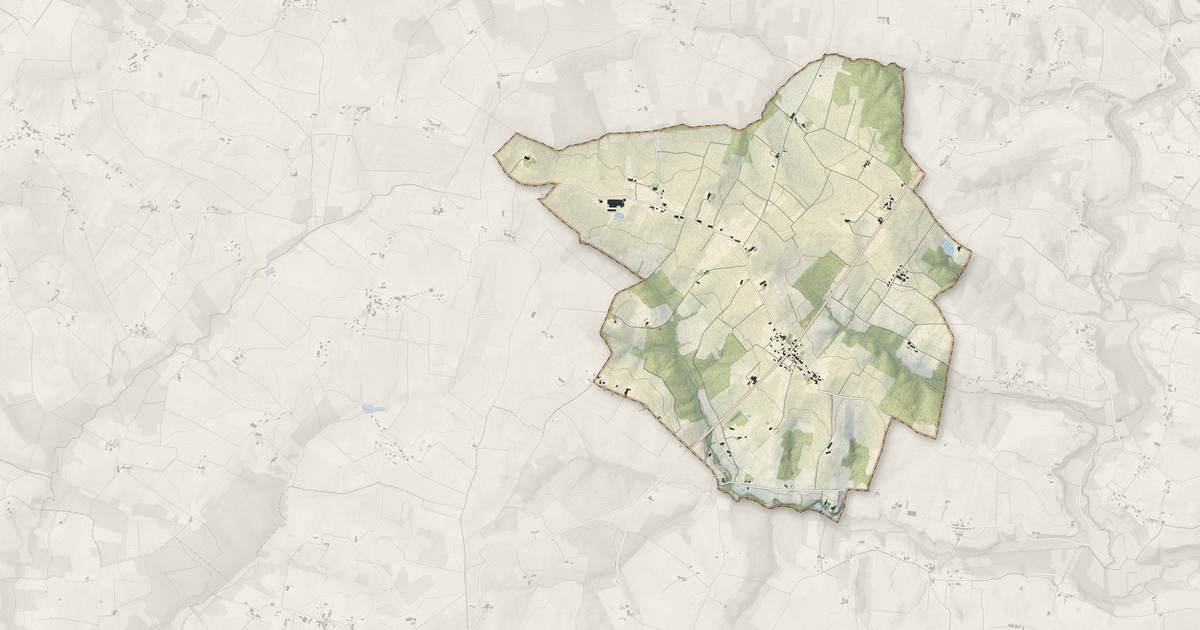 Portrait cartographique de Saint-Laurent-du-Bois : relief, eau, forêts, bâti et voies, calculés à partir des données de l'IGN