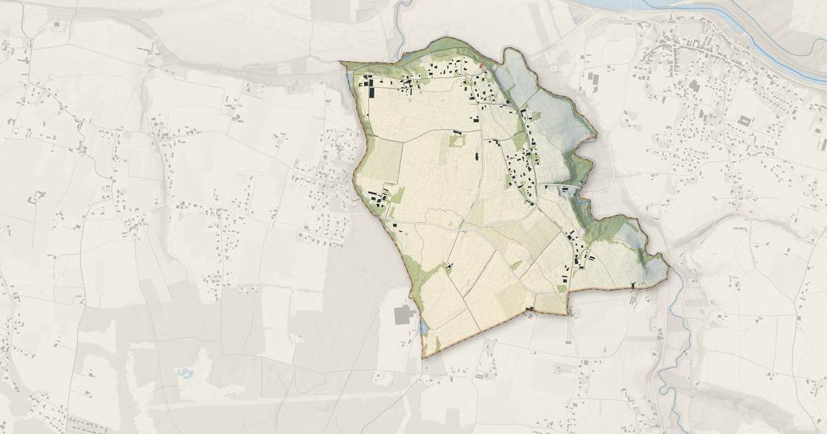 Portrait cartographique de Saint-Loubert : relief, eau, forêts, bâti et voies, calculés à partir des données de l'IGN