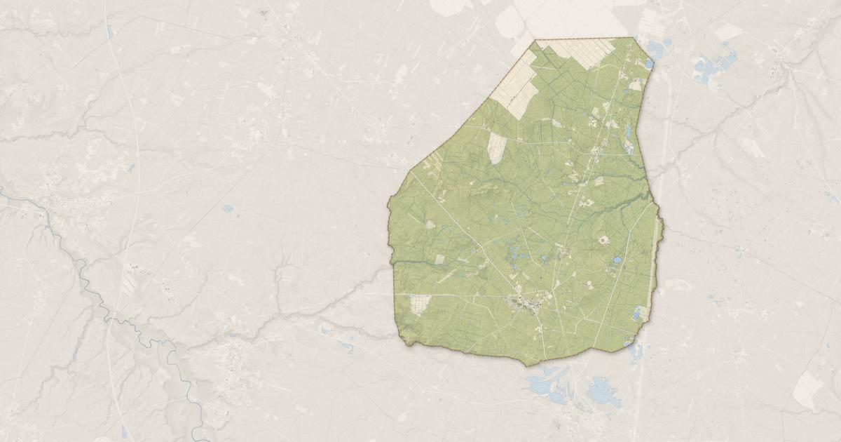 Portrait cartographique de Saint-Magne : relief, eau, forêts, bâti et voies, calculés à partir des données de l'IGN