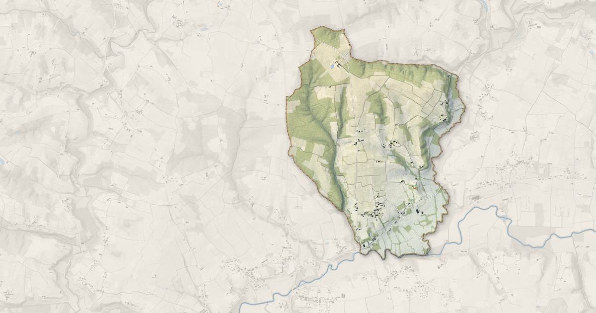 Portrait cartographique de Saint-Martin-de-Lerm : relief, eau, forêts, bâti et voies, calculés à partir des données de l'IGN