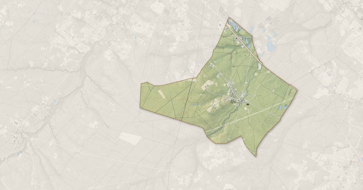 Portrait cartographique de Saint-Michel-de-Rieufret : relief, eau, forêts, bâti et voies, calculés à partir des données de l'IGN