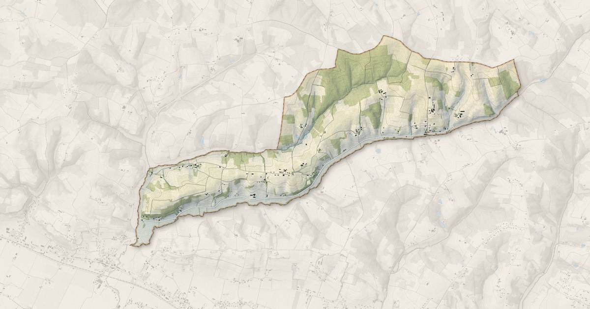 Portrait cartographique de Saint-Michel-de-Lapujade : relief, eau, forêts, bâti et voies, calculés à partir des données de l'IGN