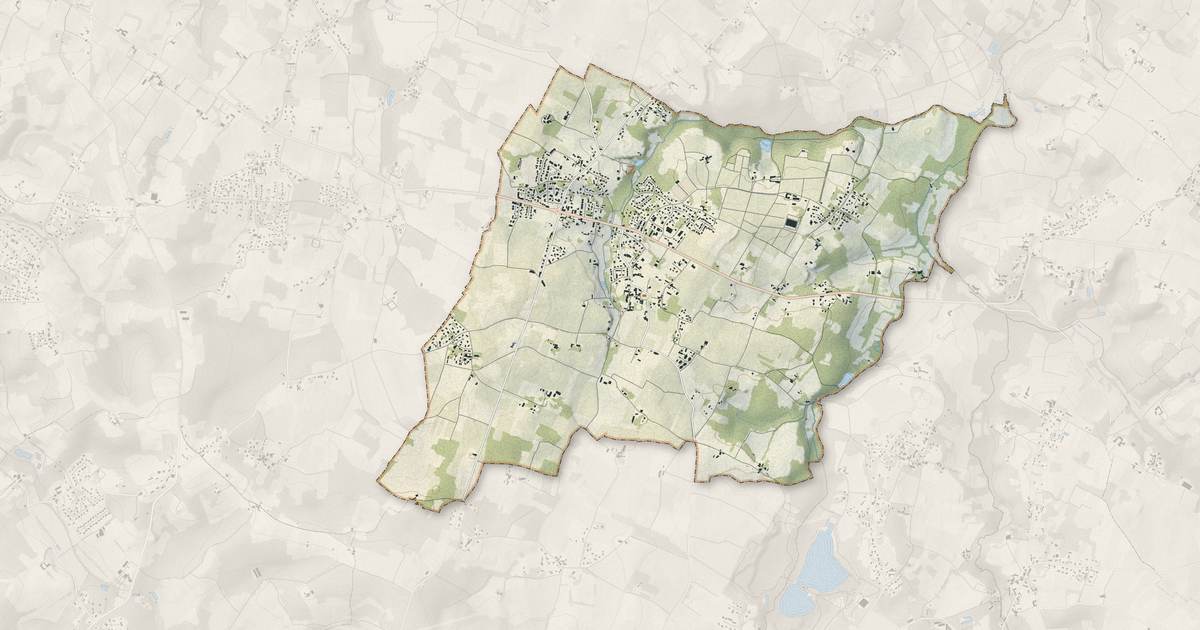 Portrait cartographique de Saint-Quentin-de-Baron : relief, eau, forêts, bâti et voies, calculés à partir des données de l'IGN