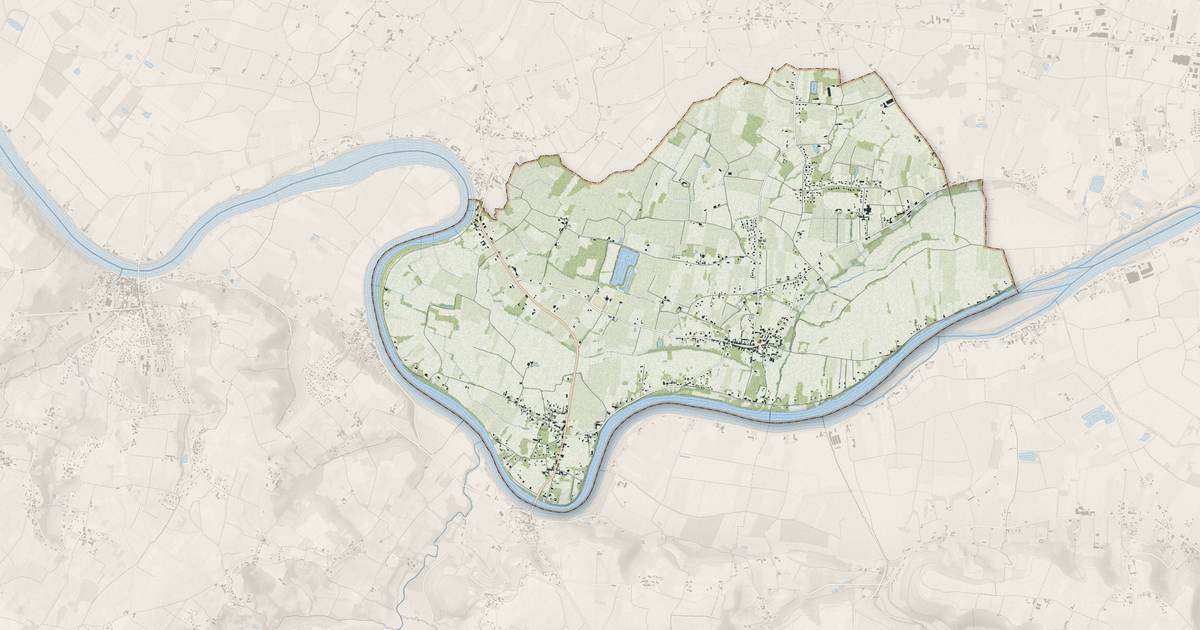 Portrait cartographique de Sainte-Terre : relief, eau, forêts, bâti et voies, calculés à partir des données de l'IGN
