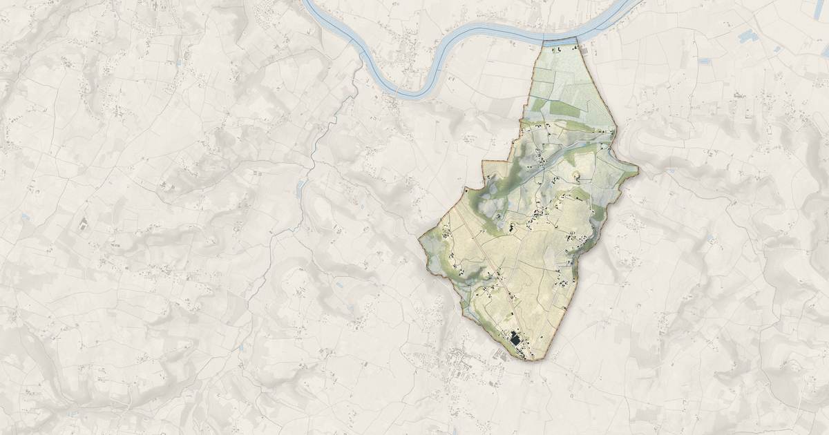 Portrait cartographique de Saint-Vincent-de-Pertignas : relief, eau, forêts, bâti et voies, calculés à partir des données de l'IGN