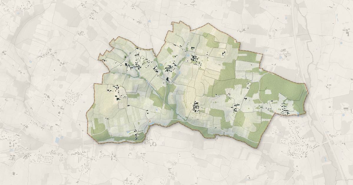 Portrait cartographique de Saint-Vivien-de-Blaye : relief, eau, forêts, bâti et voies, calculés à partir des données de l'IGN
