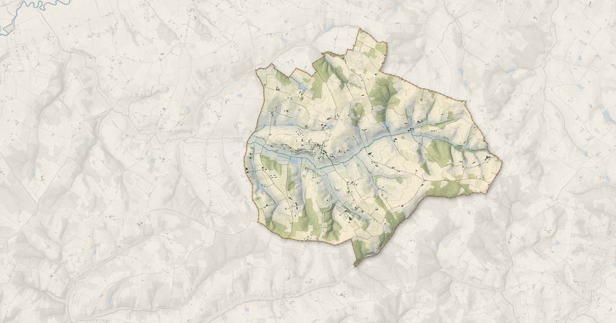Portrait cartographique de Saint-Vivien-de-Monségur : relief, eau, forêts, bâti et voies, calculés à partir des données de l'IGN