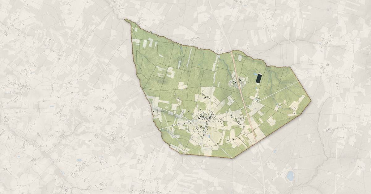 Portrait cartographique de Saugon : relief, eau, forêts, bâti et voies, calculés à partir des données de l'IGN