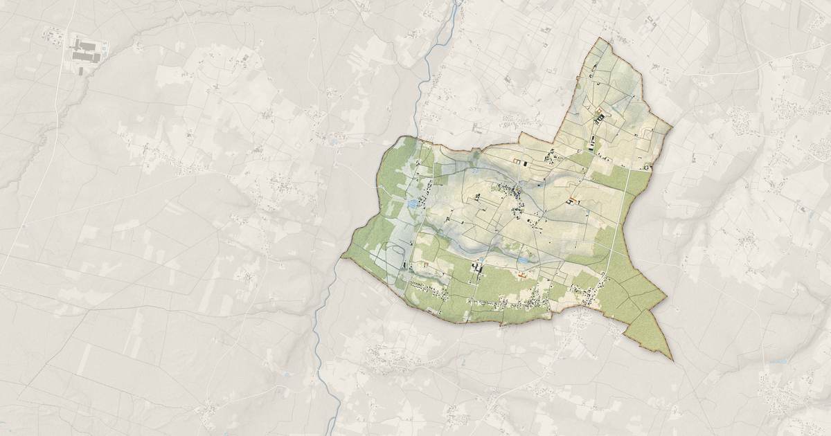Portrait cartographique de Sauternes : relief, eau, forêts, bâti et voies, calculés à partir des données de l'IGN