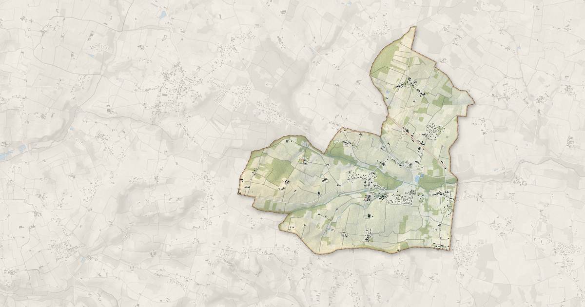 Portrait cartographique de Teuillac : relief, eau, forêts, bâti et voies, calculés à partir des données de l'IGN
