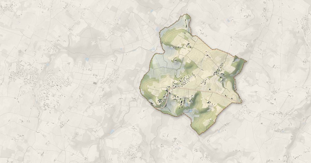 Portrait cartographique de Tizac-de-Curton : relief, eau, forêts, bâti et voies, calculés à partir des données de l'IGN