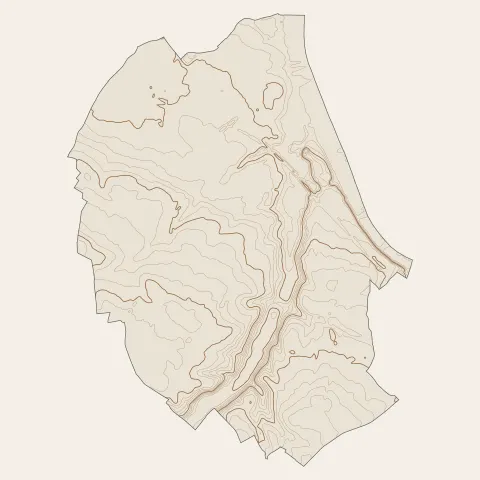 Vayres : courbes de niveau