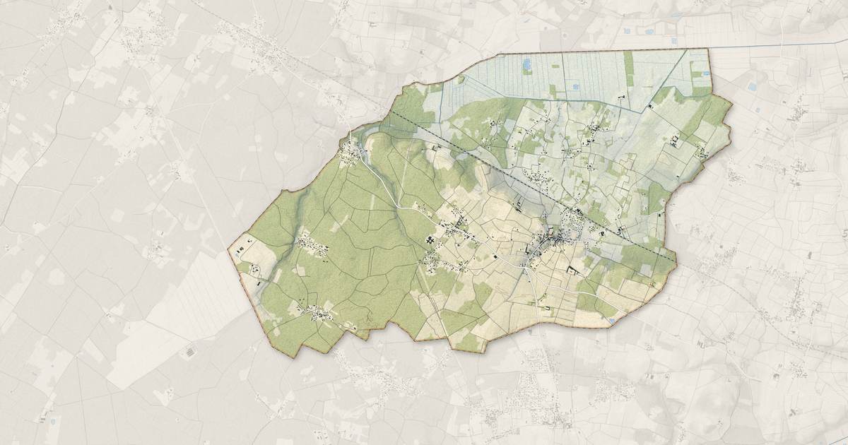 Portrait cartographique de Vertheuil : relief, eau, forêts, bâti et voies, calculés à partir des données de l'IGN