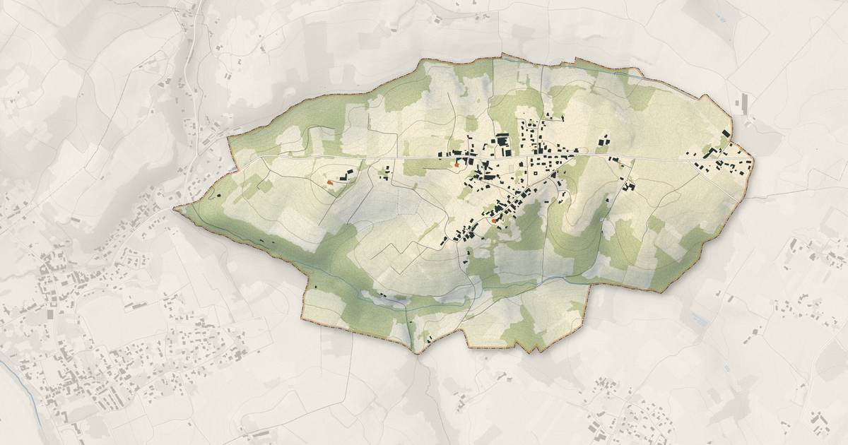 Portrait cartographique de Villenave-de-Rions : relief, eau, forêts, bâti et voies, calculés à partir des données de l'IGN