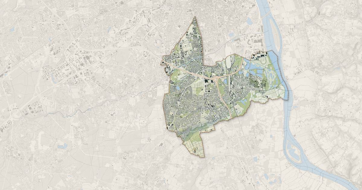 Portrait cartographique de Villenave-d'Ornon : relief, eau, forêts, bâti et voies, calculés à partir des données de l'IGN
