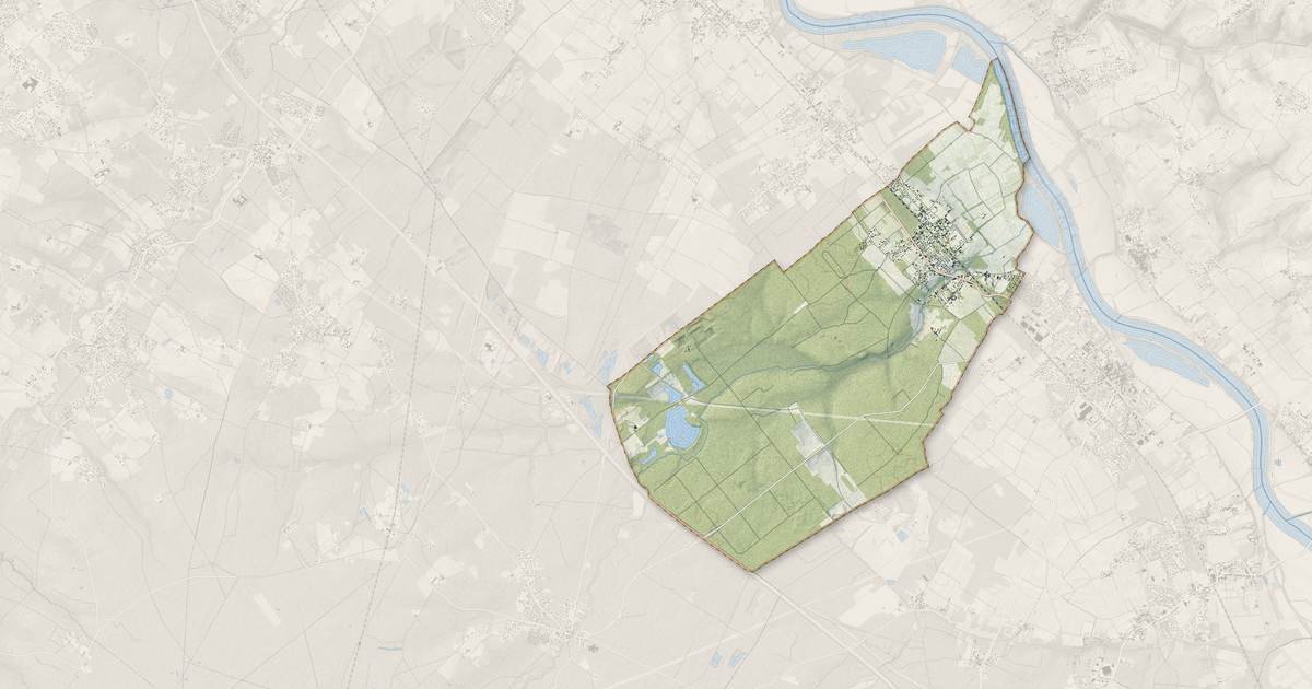 Portrait cartographique de Virelade : relief, eau, forêts, bâti et voies, calculés à partir des données de l'IGN