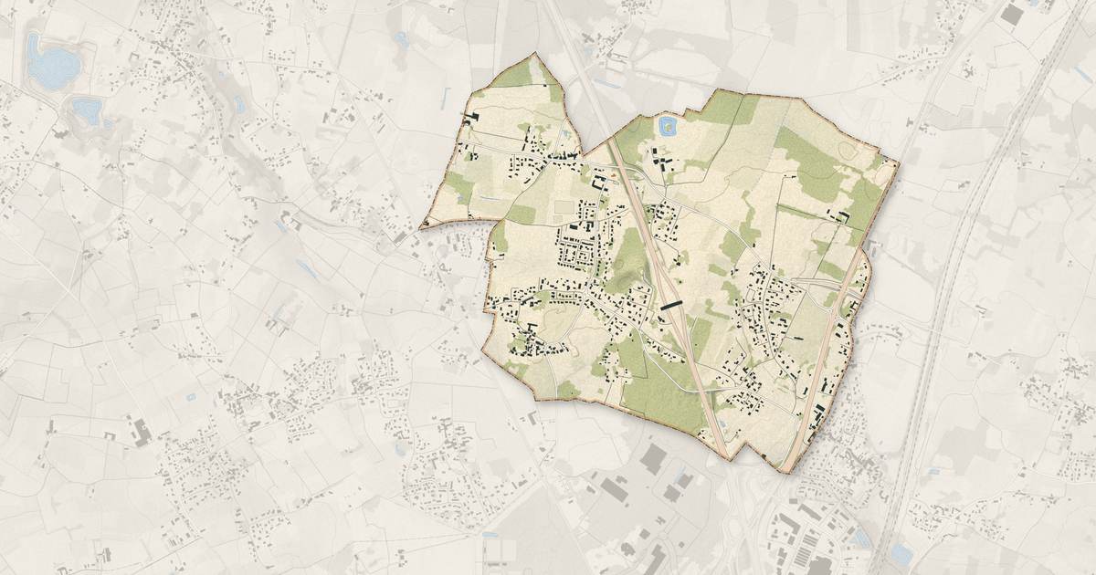 Portrait cartographique de Virsac : relief, eau, forêts, bâti et voies, calculés à partir des données de l'IGN