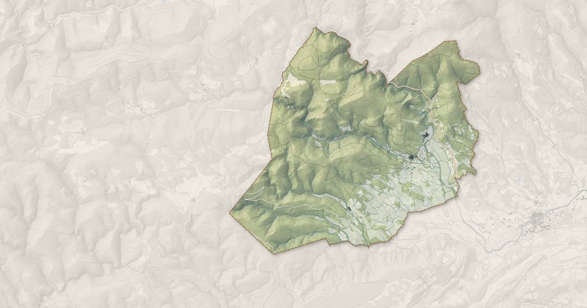 Portrait cartographique de Babeau-Bouldoux : relief, eau, forêts, bâti et voies, calculés à partir des données de l'IGN
