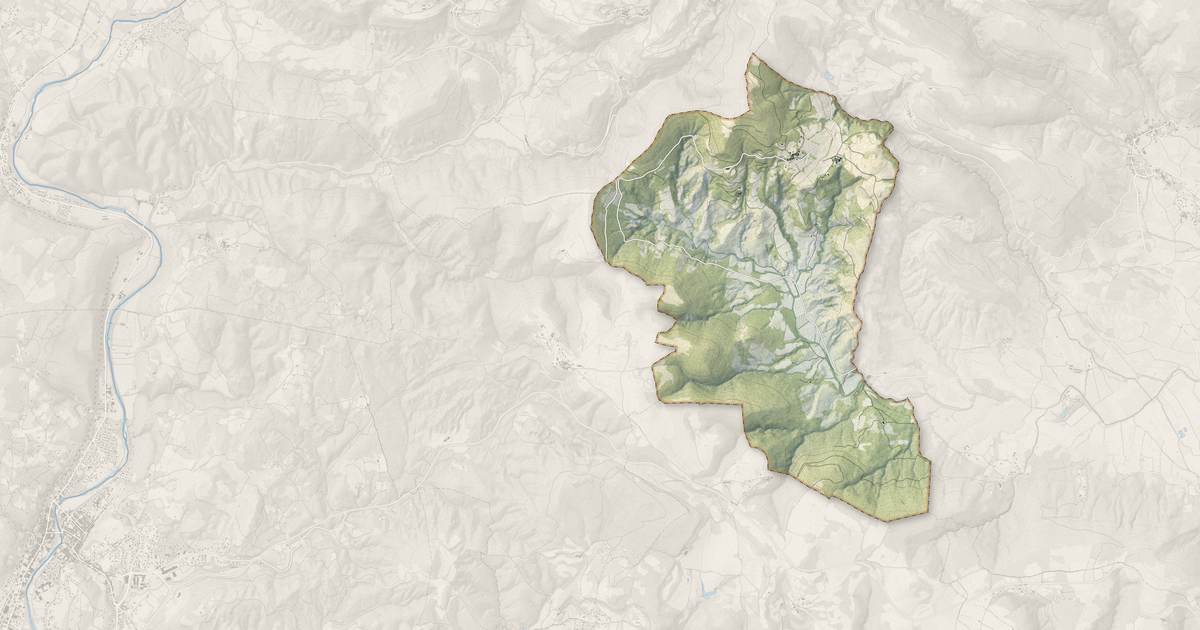 Portrait cartographique de Brenas : relief, eau, forêts, bâti et voies, calculés à partir des données de l'IGN